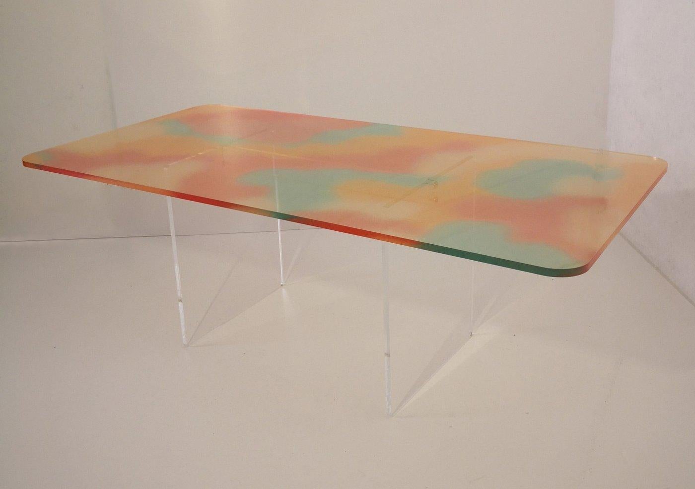Contemporary Tex Coffee Table Made in Acrylic Red Design Roberto Giacomucci in 2023 For Sale