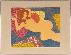 Texan Artist David Hickman "Blue Sofa", Signed and Numbered Serigraph, No. 39/40