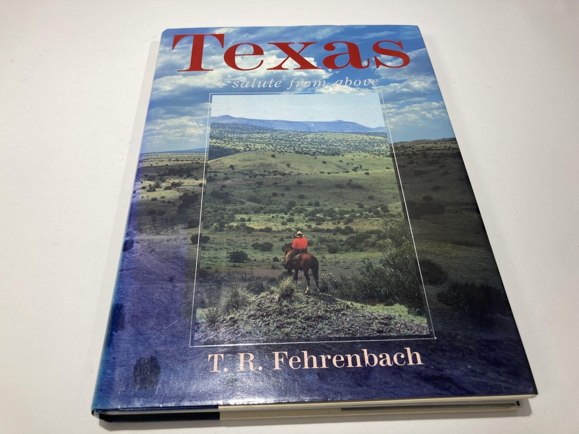 Texas a Salute from Above Fehrenbach, T. R 1985.
Title: Texas: A salute from above
Publisher: Brand: Texas Books, World Pub. Services, Inc.
Publication Date: 1st Edition 1985
Language ? : ? English
Hardcover ? : ? 280 pages
Binding: Hardcover
