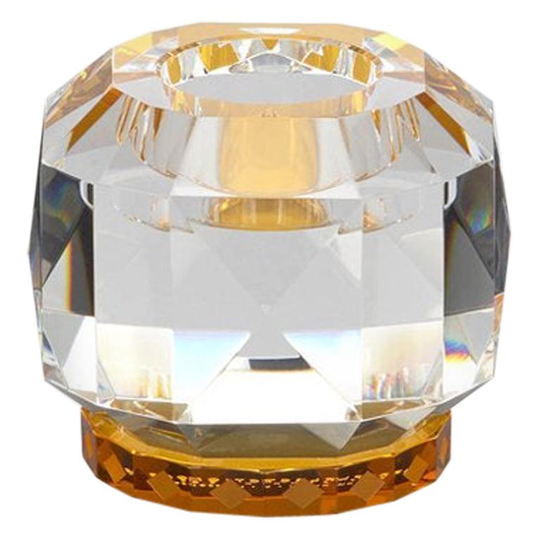 Texas T-Licht aus Bernsteinkristall, handgefertigtes zeitgenössisches Kristall im Angebot