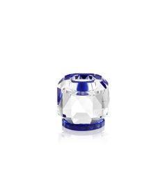 Texas Black Crystal T-Light, Hand-Sculpted Contemporary Crystal