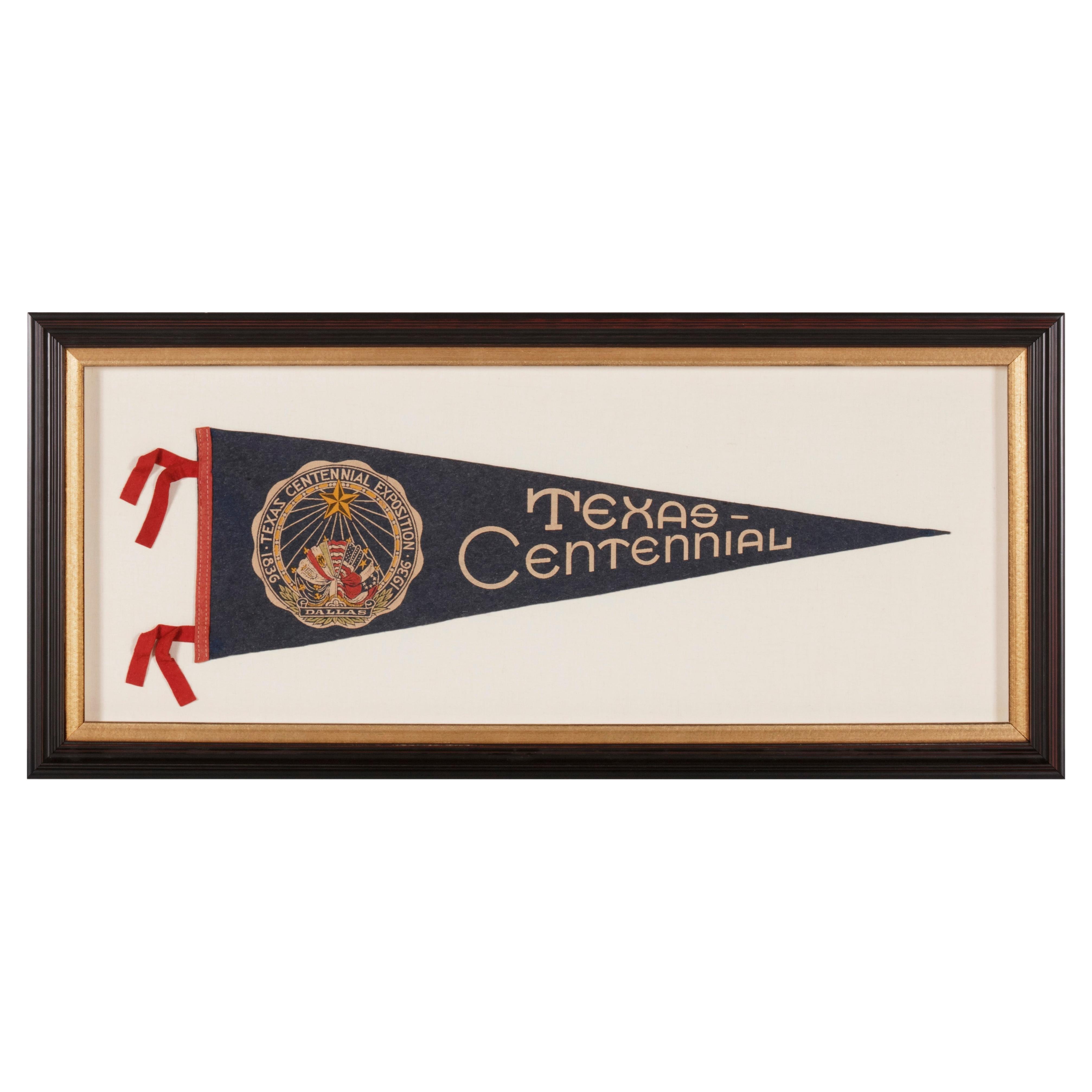 Texas Centennial Exposition Pennant, ca 1936 For Sale