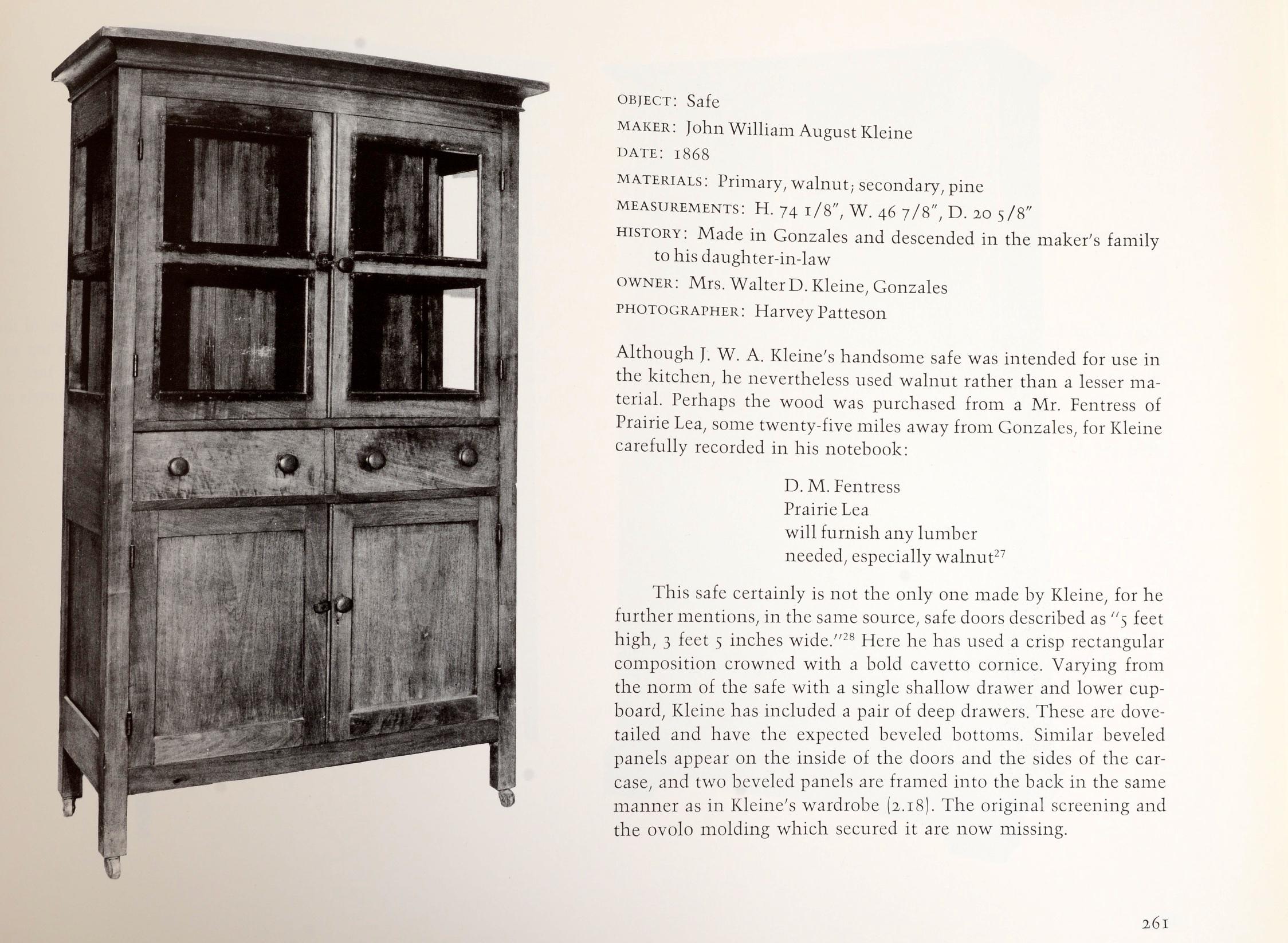 Texas Furniture: The Cabinetmakers & Their Work, 1840-1880, First Edition For Sale 6