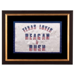Texas Loves Reagan & Bush - An Extremely Rare Campaign Parade Flag