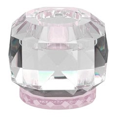 Texas Rose Crystal T-Light Holder, Hand-Sculpted Contemporary Crystal