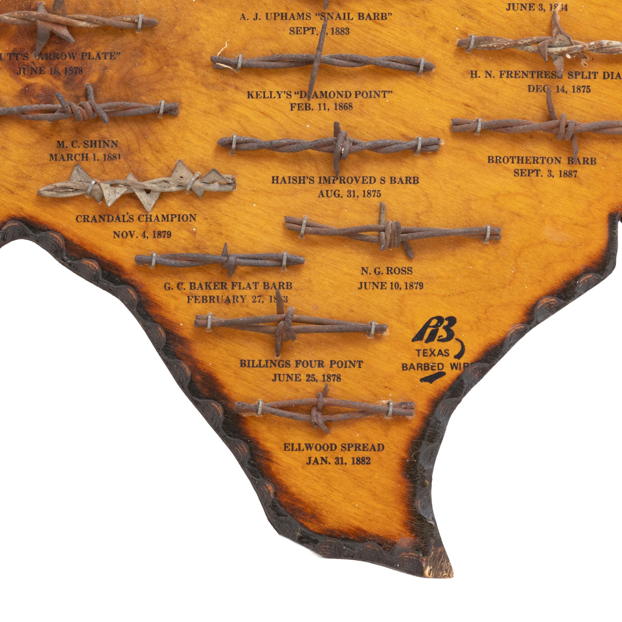 Américain Présentoir en fil barbelé en forme de Texas en vente