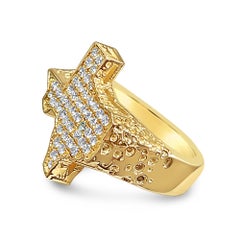 TEXAS shaped Diamond Nugget Ring in 14k White Gold or 14k Yellow Gold
