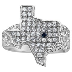 TEXAS shaped Diamond Nugget Ring in 14k White Gold or 14k Yellow Gold