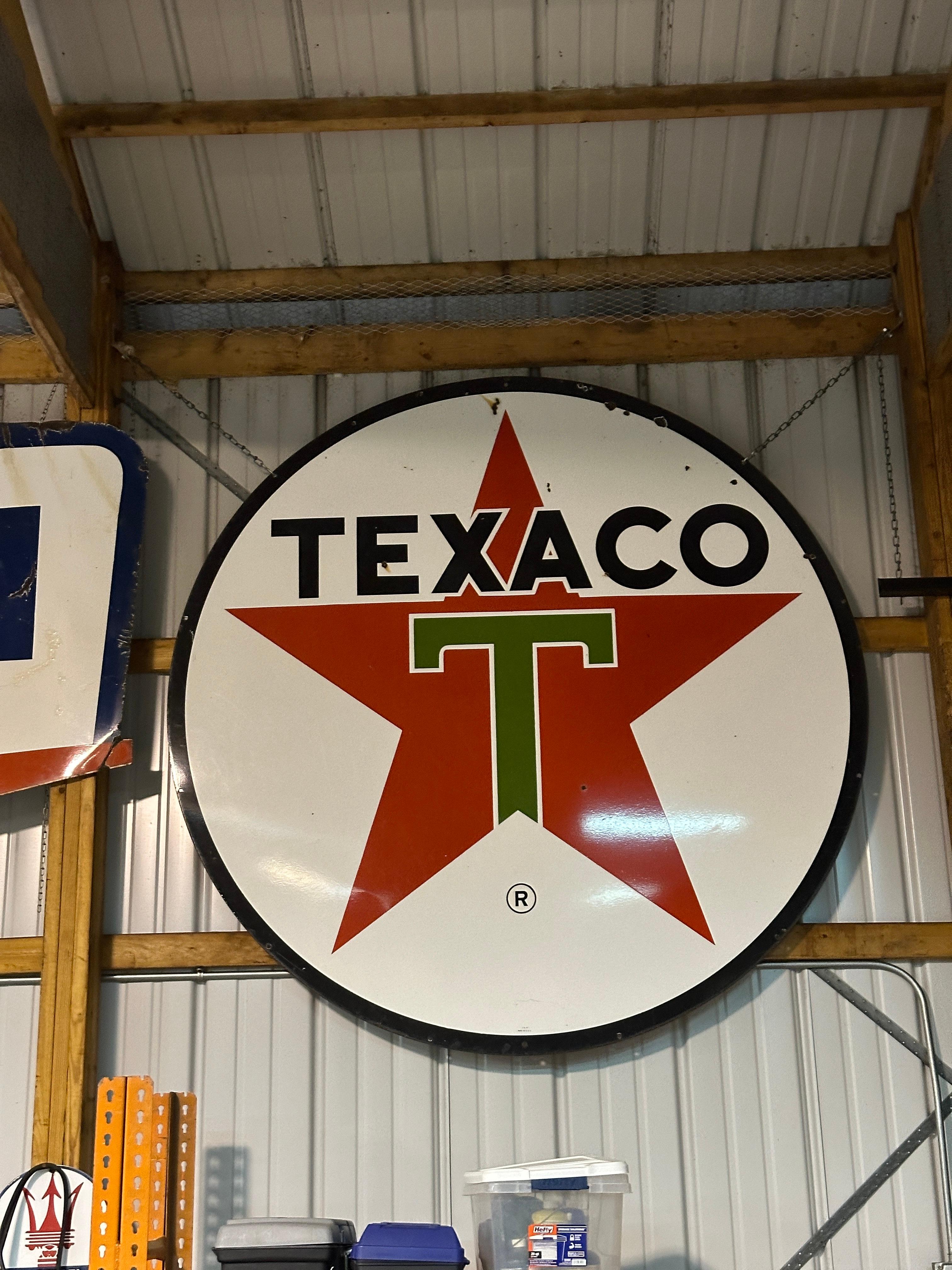 Acier Enseigne émaillée Texico en vente