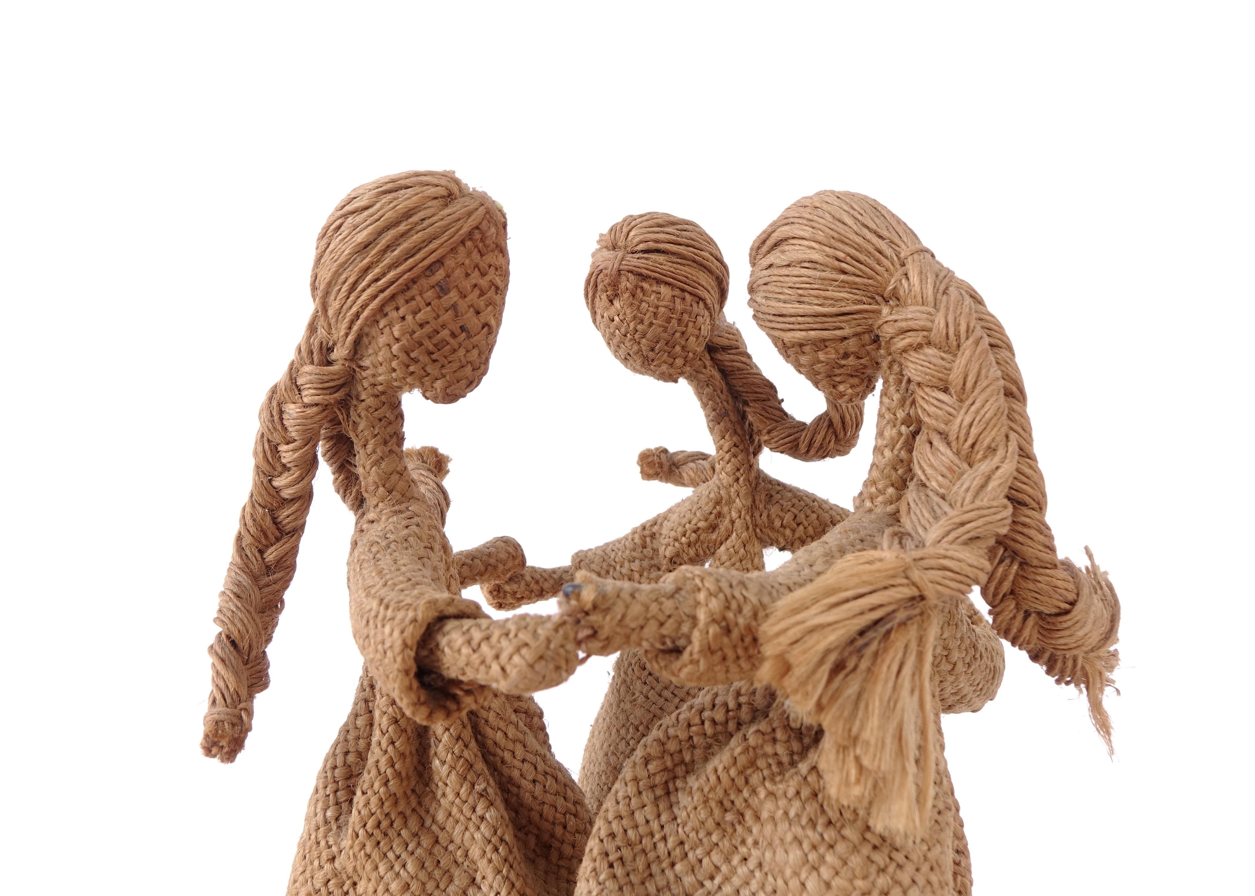 Textile Art Sculpture by Maria Lai, Round Dance with Three Female Figures, Sardi 2