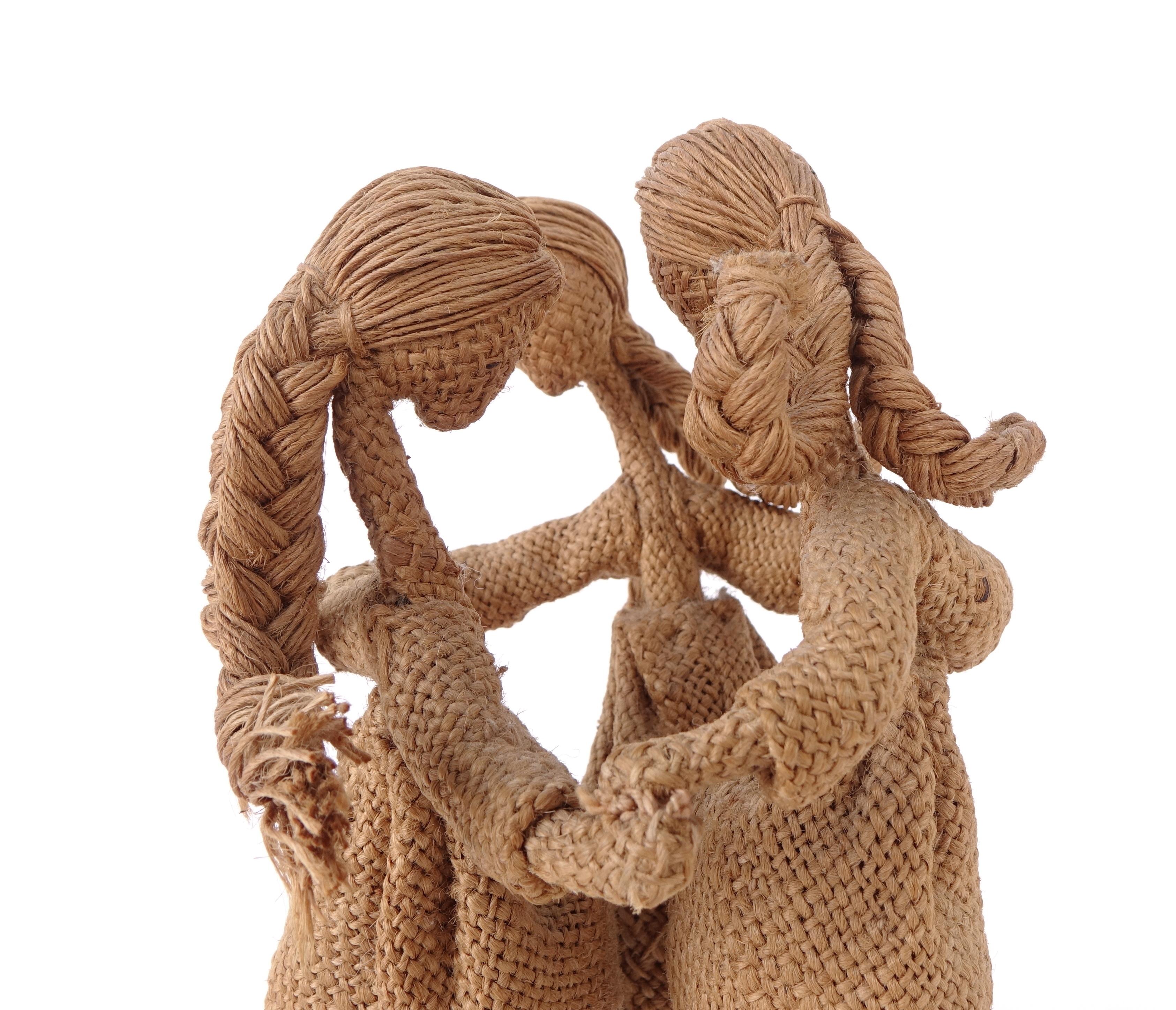 Textile Art Sculpture by Maria Lai, Round Dance with Three Female Figures, Sardi 4