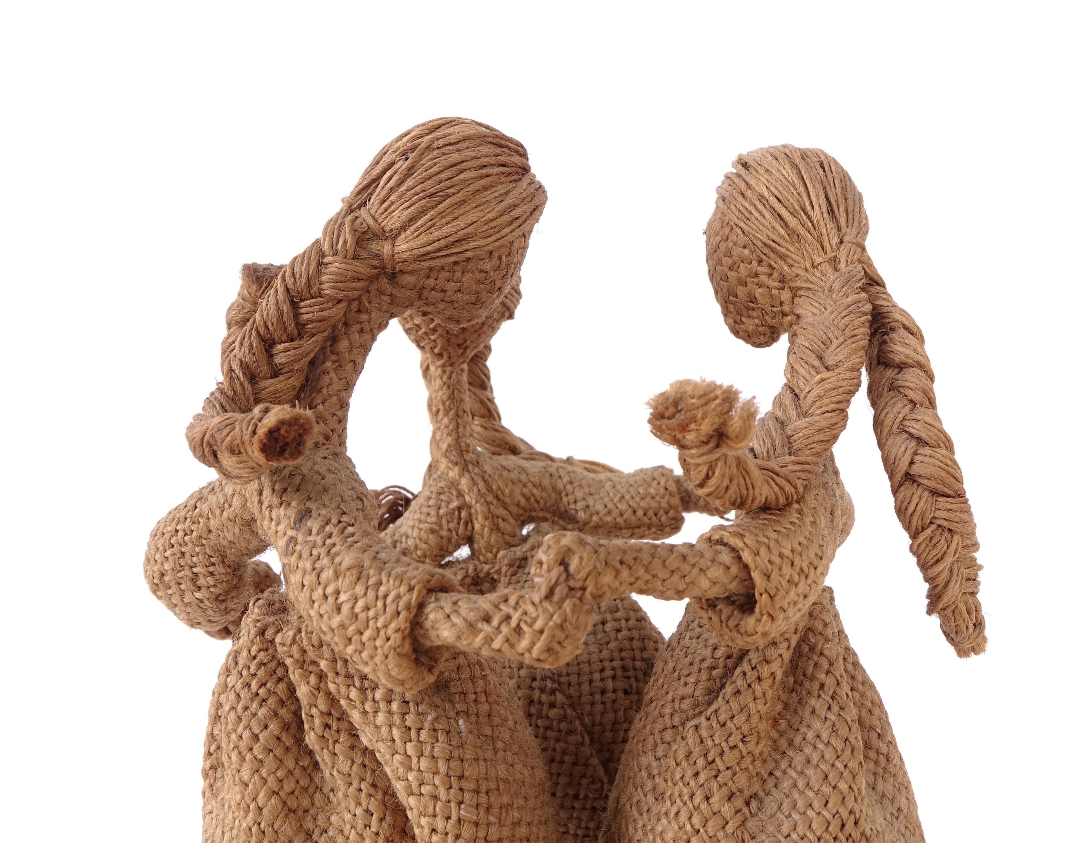 Textile Art Sculpture by Maria Lai, Round Dance with Three Female Figures, Sardi 6