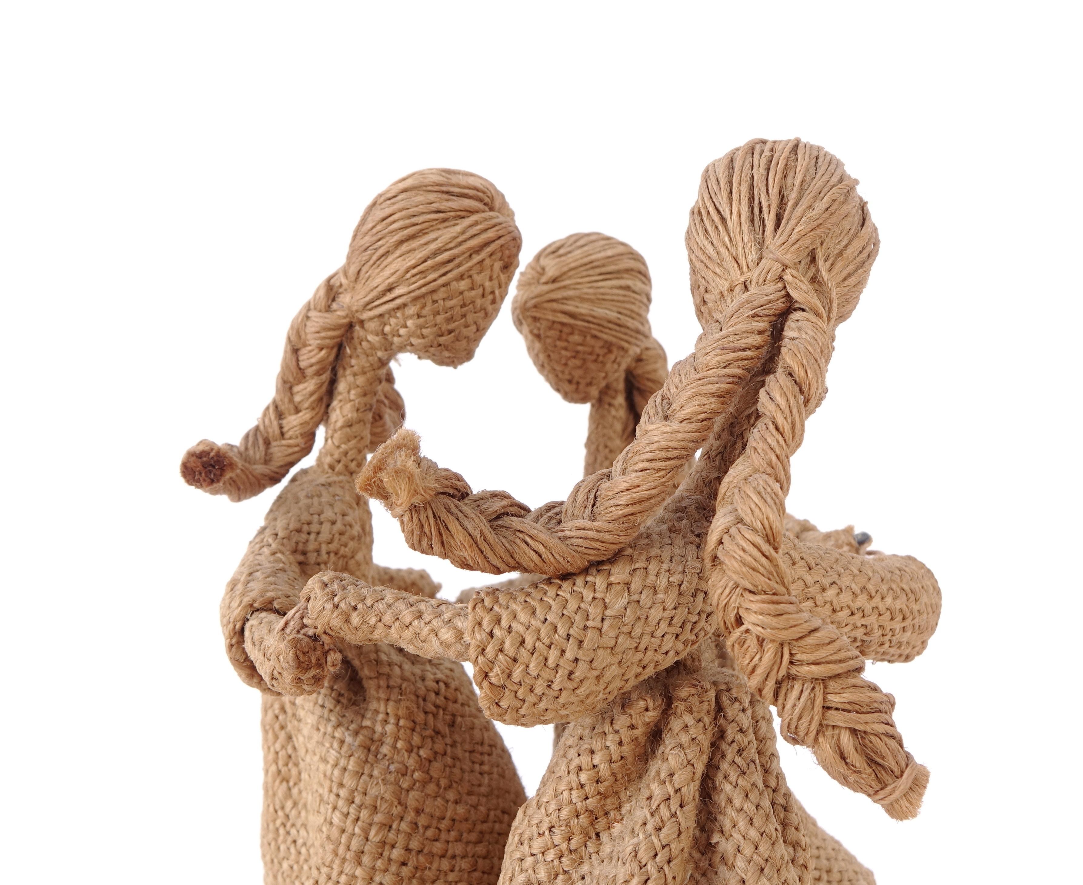 Textile Art Sculpture by Maria Lai, Round Dance with Three Female Figures, Sardi 7