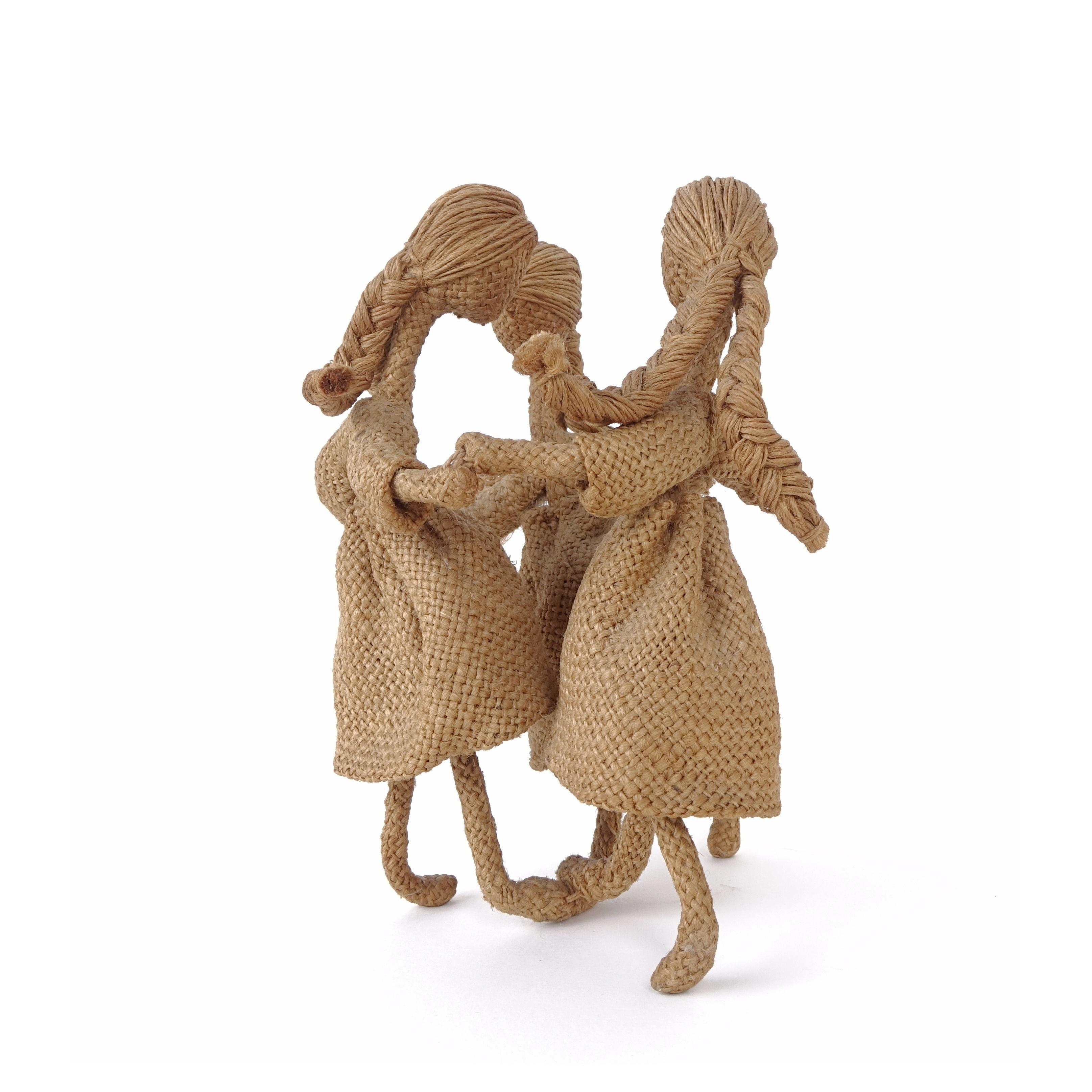 Contemporary Textile Art Sculpture by Maria Lai, Round Dance with Three Female Figures, Sardi