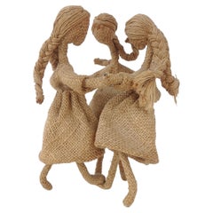 Textile Art Sculpture by Maria Lai, Round Dance with Three Female Figures, Sardi
