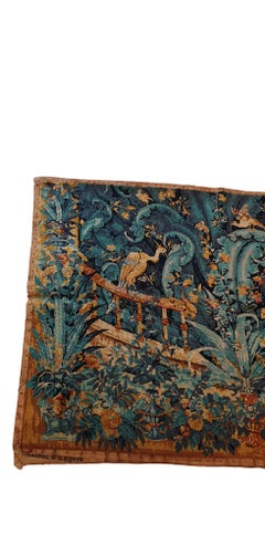 Textile "au Petit Point" Style, Aubusson Cabbage Leaves of the 19th Century