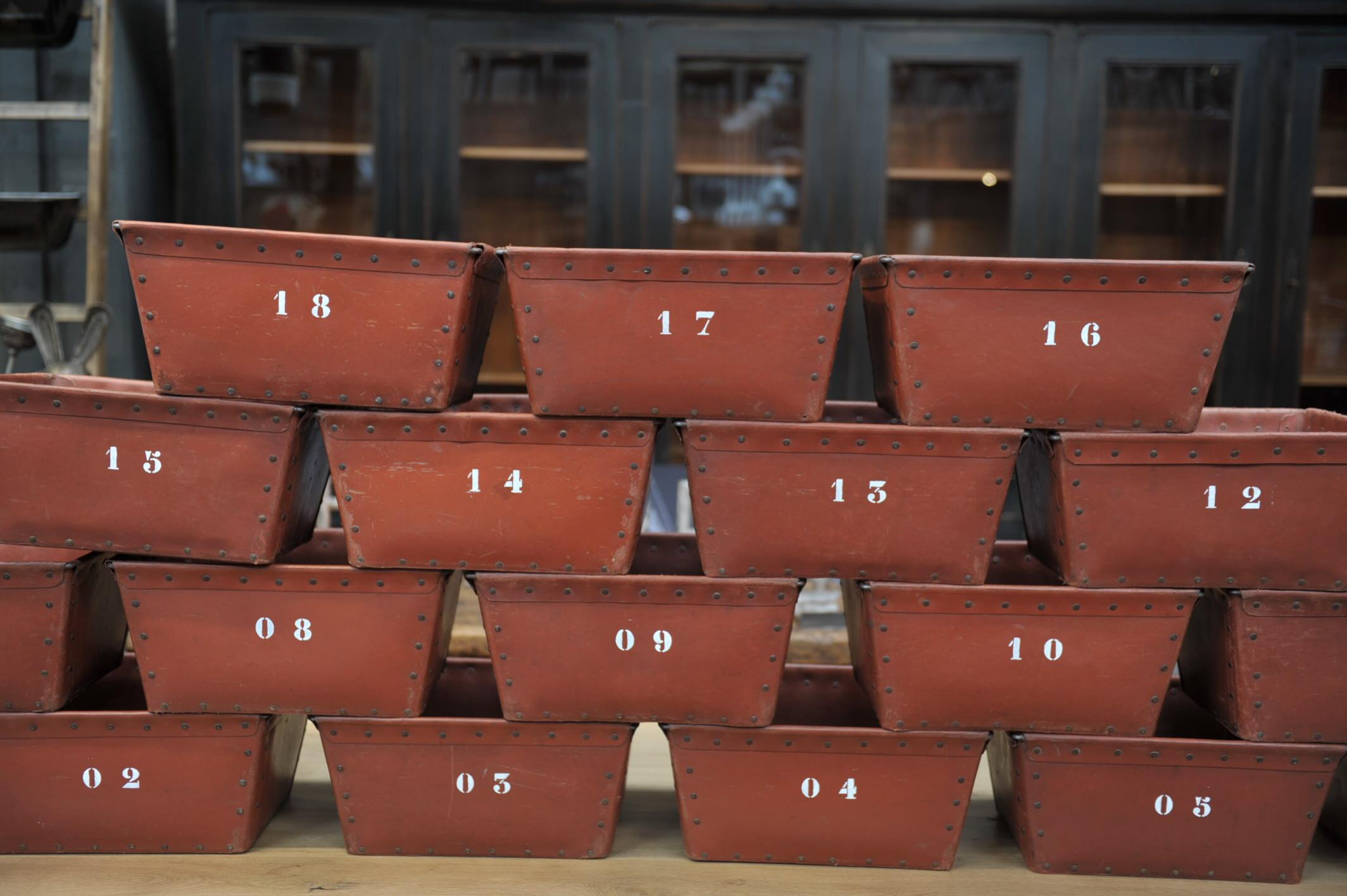 Textile Factory Industrial Stack Able Boxes Bu Suroy 'FRANCE', circa 1950 For Sale 1