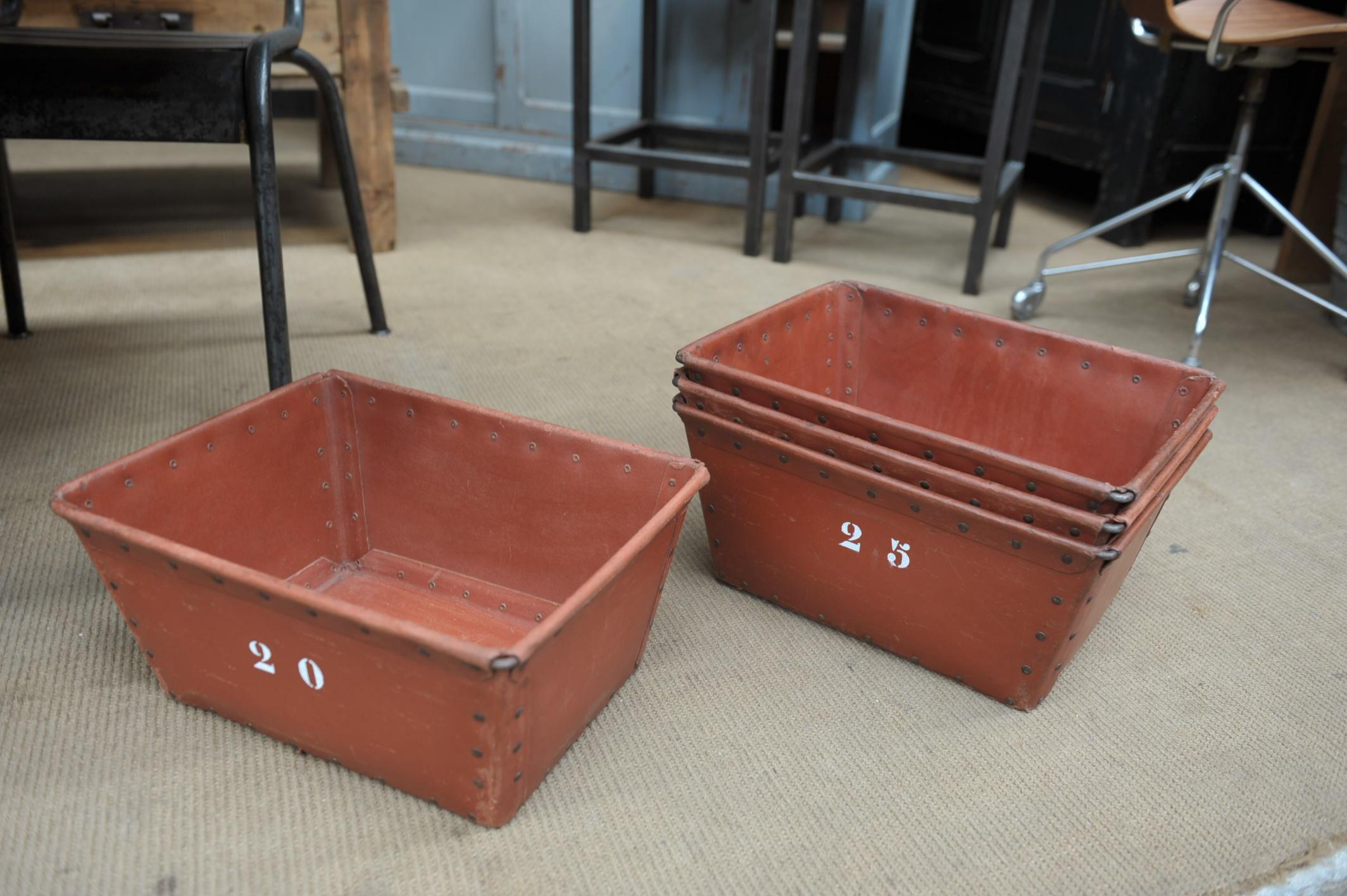 Textile Factory Industrial Stack Able Boxes Bu Suroy 'FRANCE', circa 1950 For Sale 3