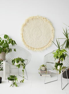 Textile Hand Made Crochet Merino Wall Hanging Rug