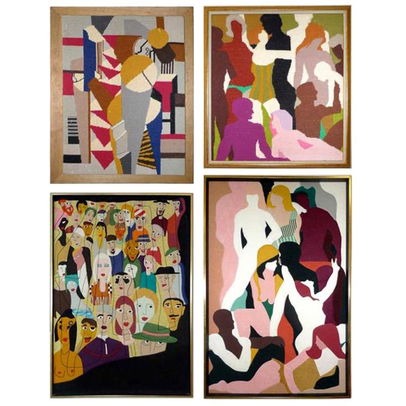 Collages textiles et travaux d'aiguille de Rose K.K. Lautman & Miriam Shorr