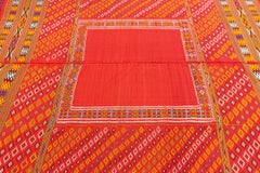Uzbekistan Textile Red Color