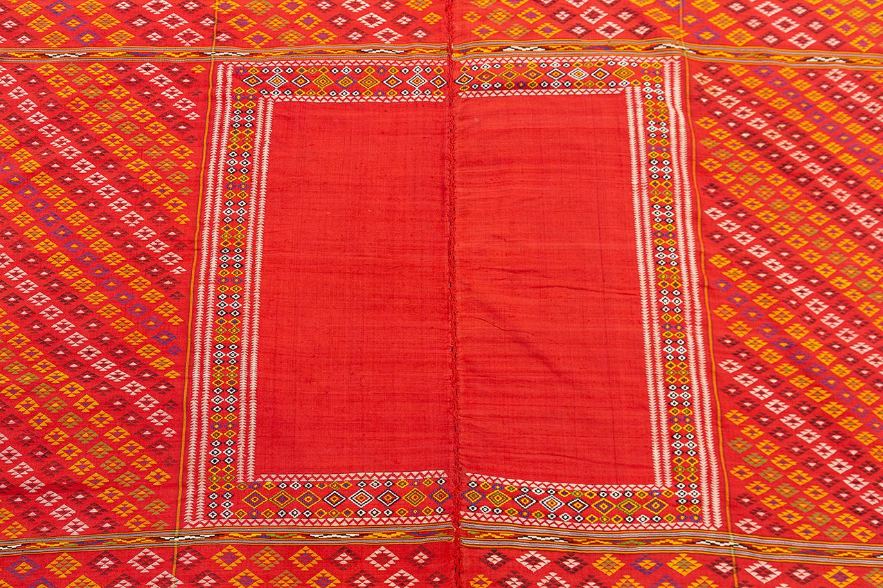 Hand-Crafted Uzbekistan Textile Red Color For Sale