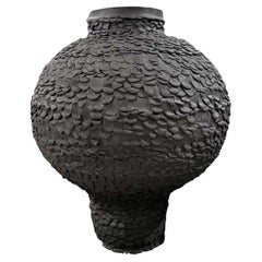 Textural Ceramic Vase with Tall Base, Small