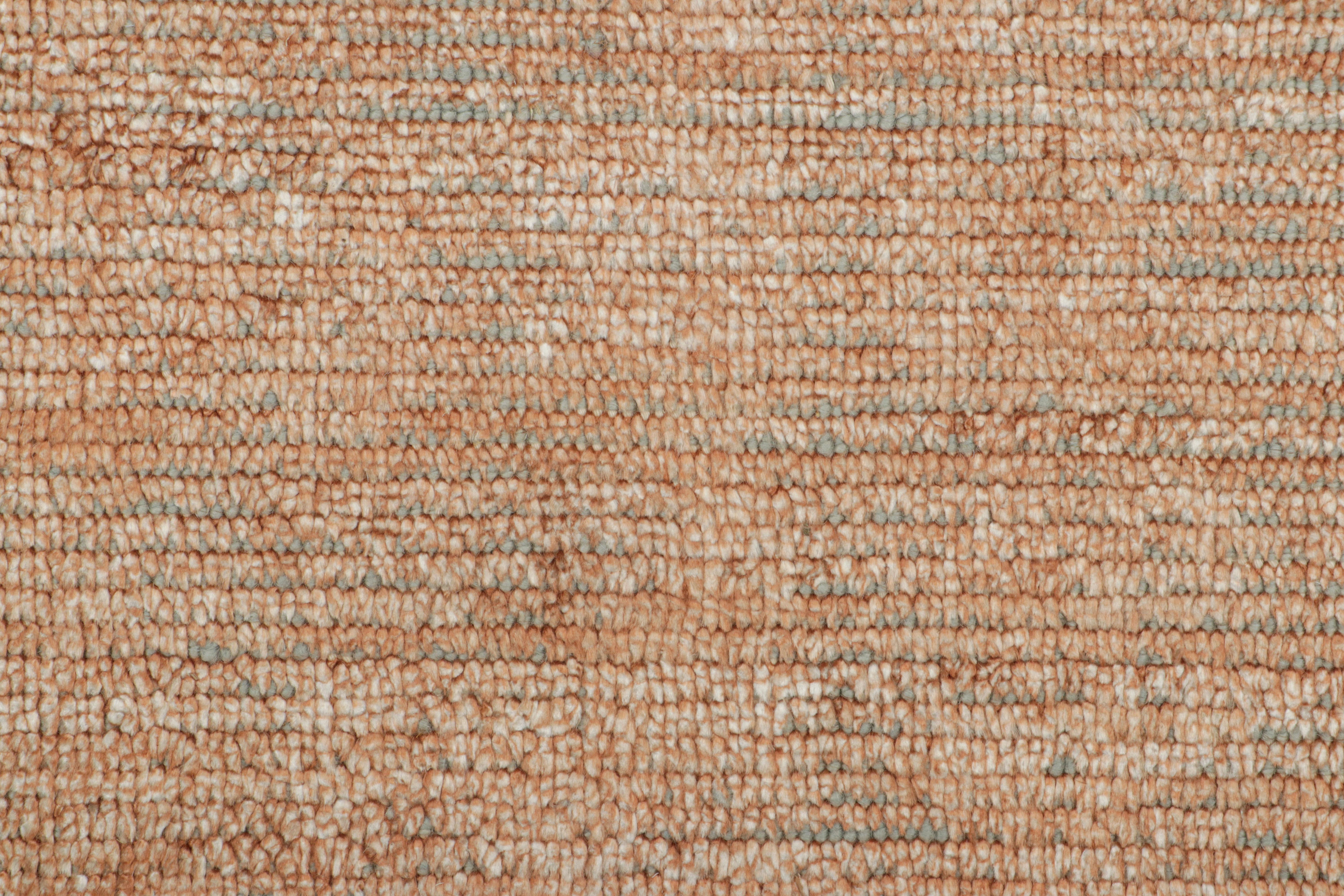 Indian Textural Custom Rug Sample, Rust and Peach Pink Tones For Sale