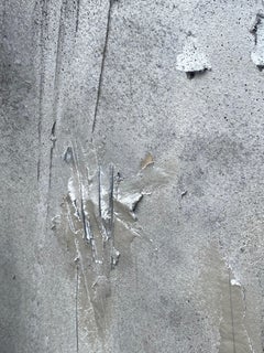 Pintura abstracta texturizada en plata del siglo XXI por Mattia Biagi