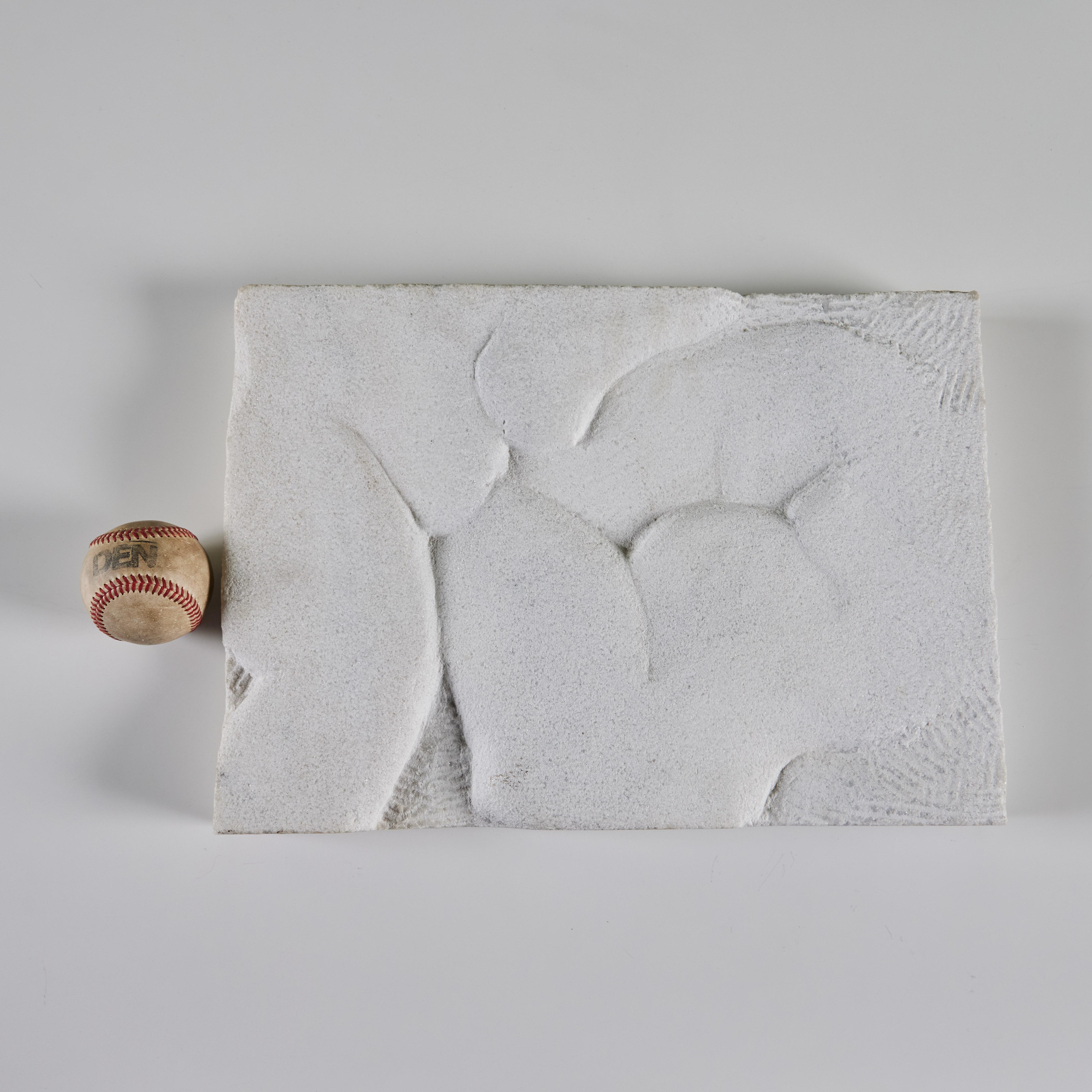 Organic Modern Textural White Stone Slab For Sale