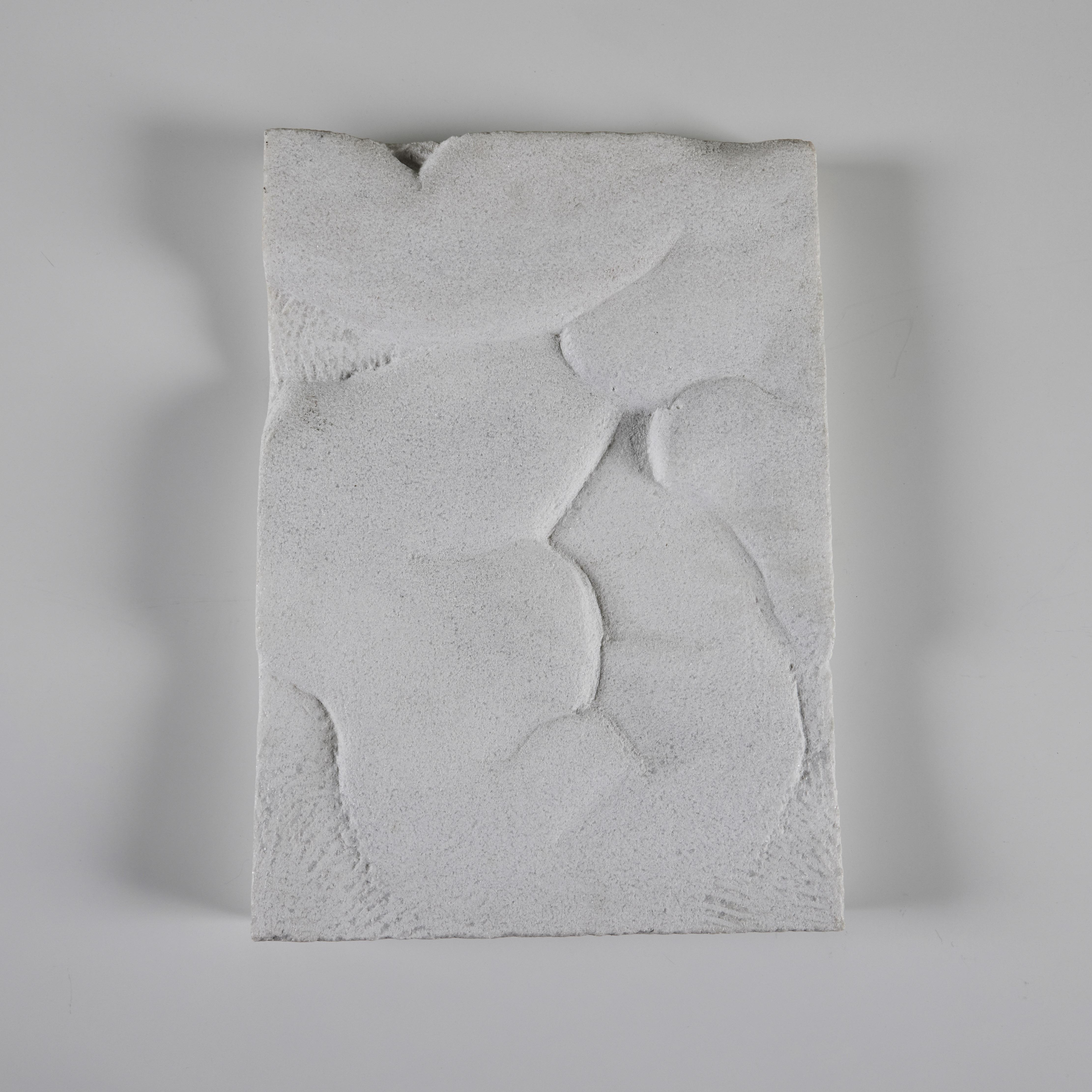 20ième siècle Dalle de pierre blanche texturée