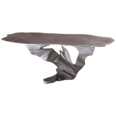 Texturierter, einzigartiger Skulpturtisch aus Aluminiumguss