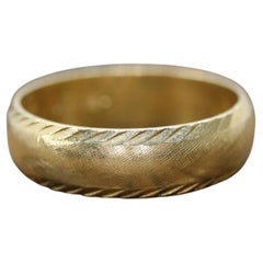 Textured 14k Gold Wedding Band. Matte 14k Yellow Gold for Men or Women Sz 10.5