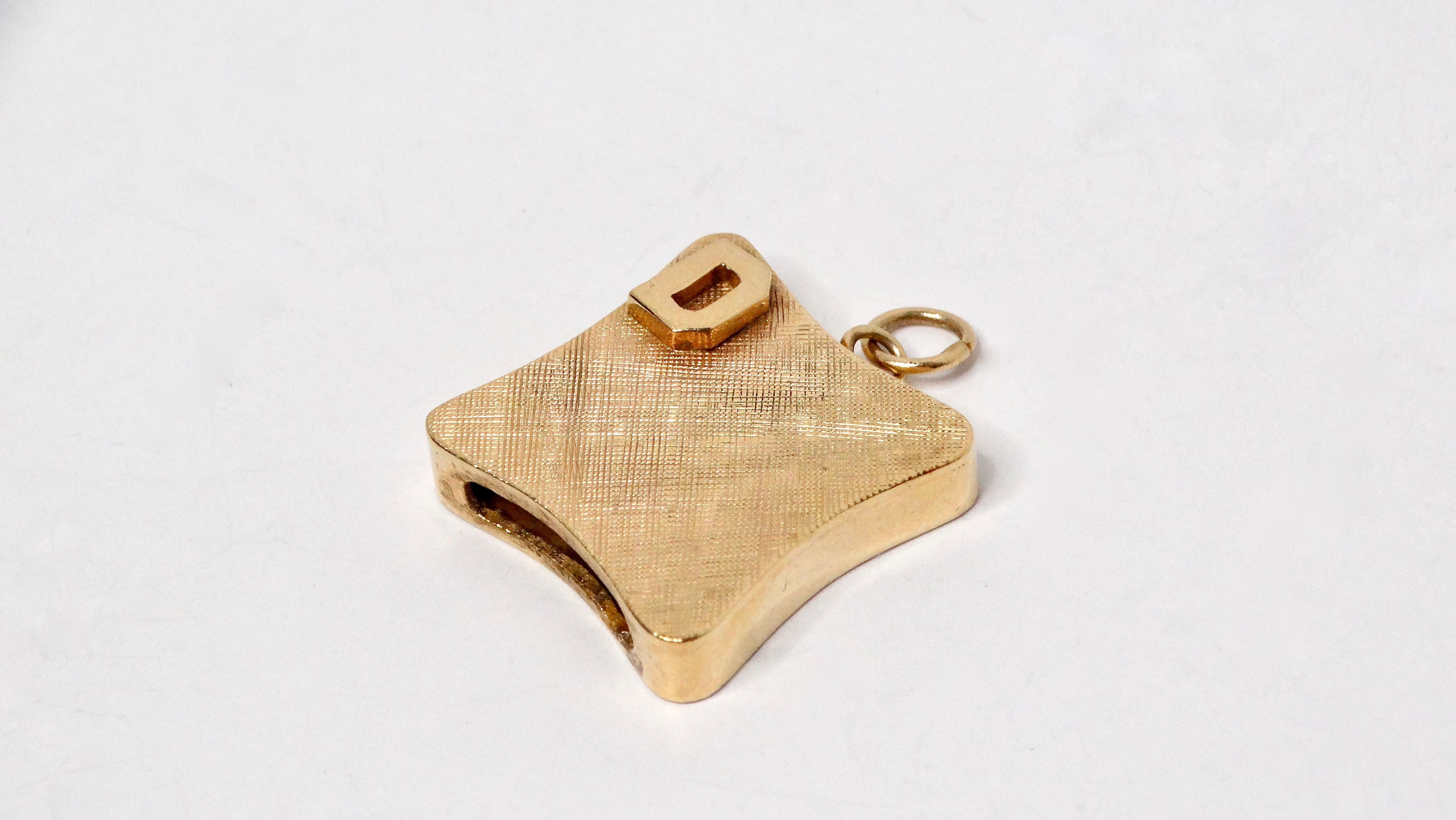 Introducing the exquisite Textured 14k Square Gold Pendant, featuring the initial 
