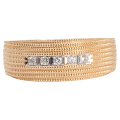Textured 14K Yellow Gold 0.05CT Diamond Band