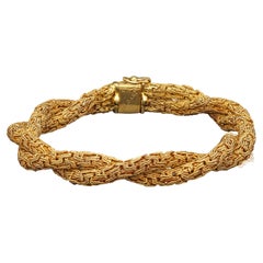Textured 18ct Yellow Gold Double Rope Twist Bracelet by Bulgari