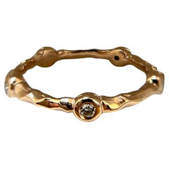 Textured 18K Gold Ring with 0.15 TCW dazzling diamonds