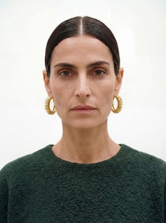 Aros texturizados de oro amarillo macizo de 18k