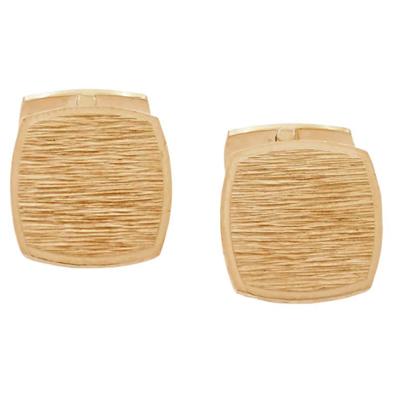 Doppelseitige Vintage-Manschettenknöpfe aus Gelbgold aus den 1970er Jahren