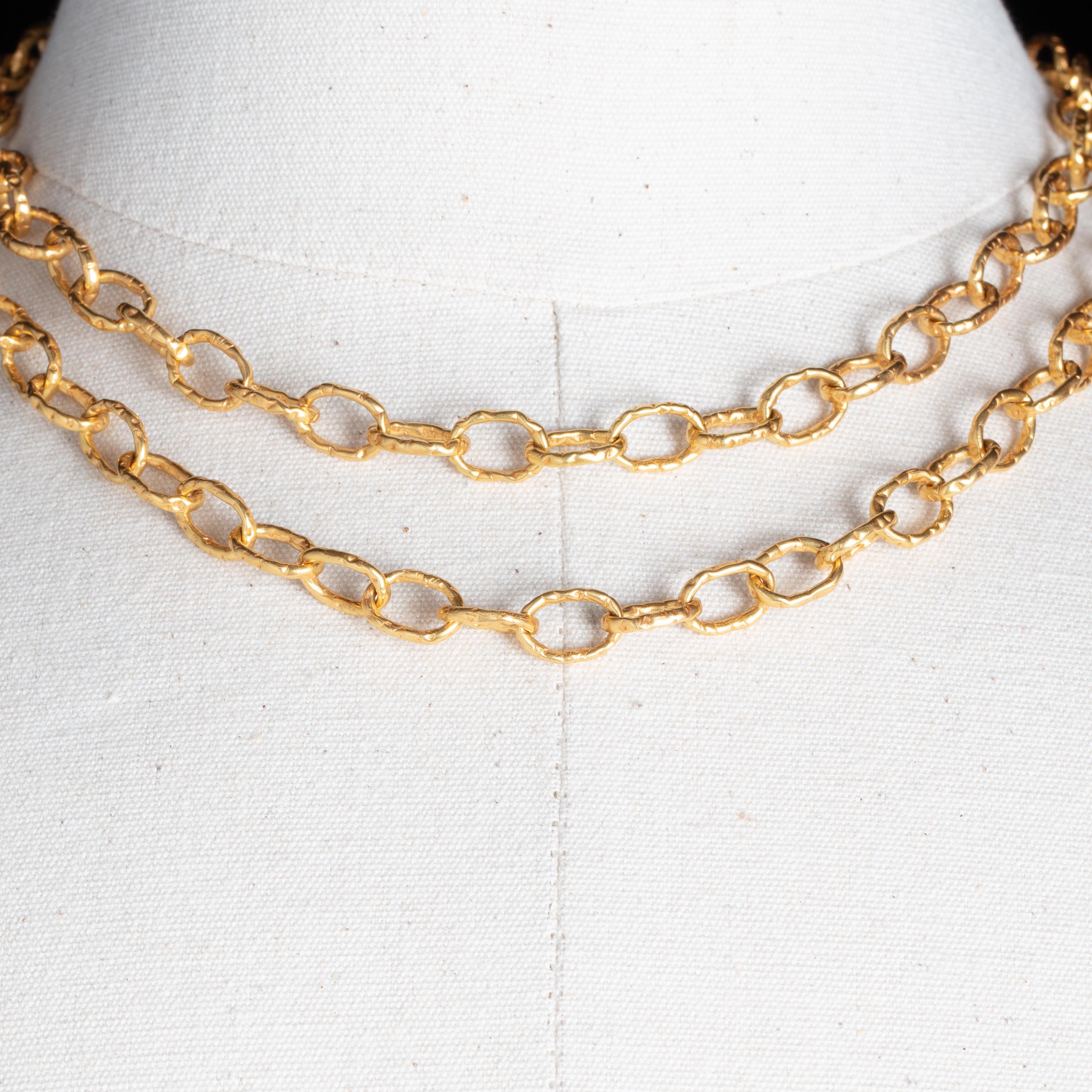 Women's or Men's 22 Karat Gold Long Chain Necklace