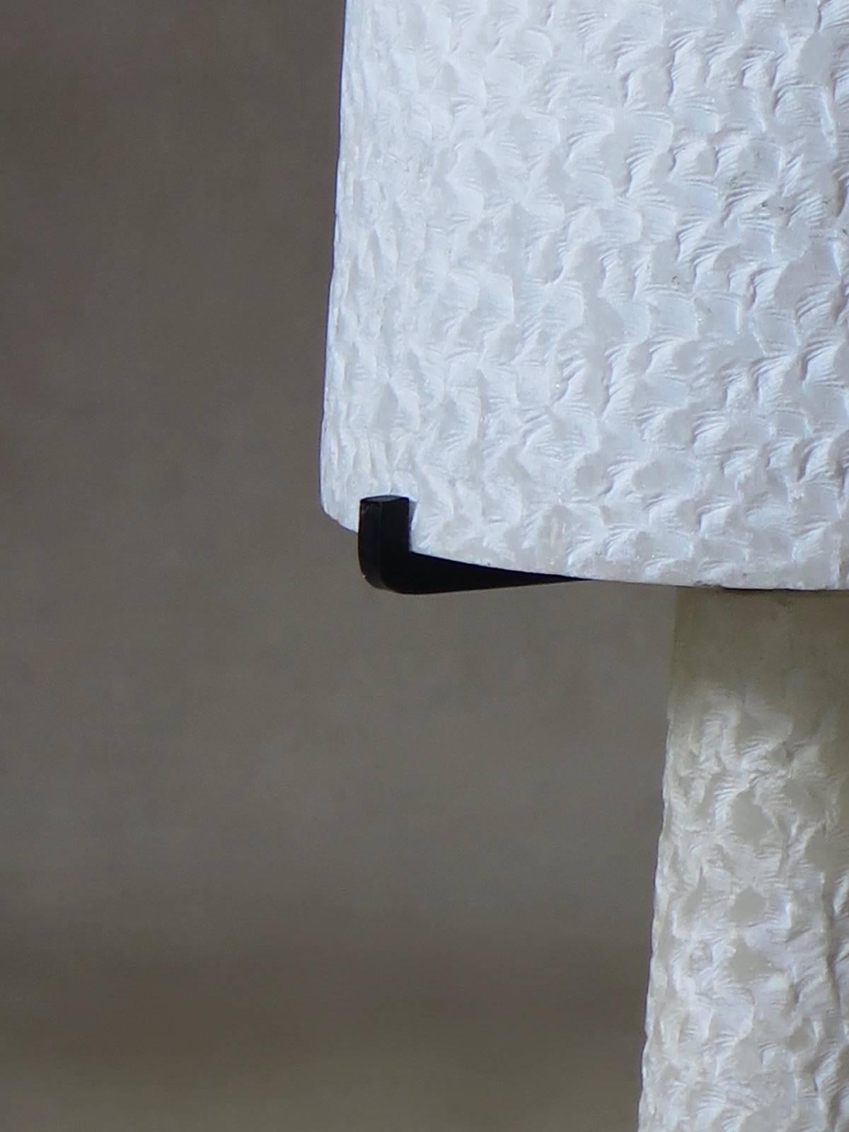 French Textured Alabaster Table Lamp, France, circa 1950s