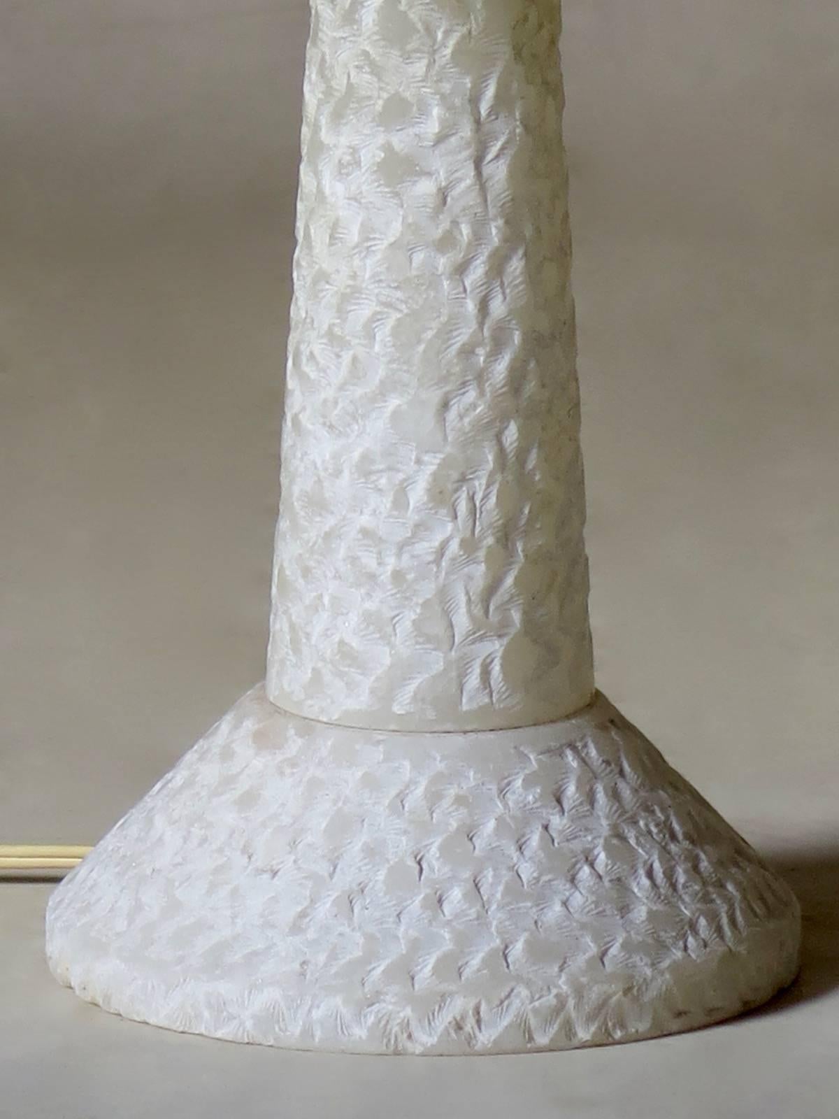 20th Century Textured Alabaster Table Lamp, France, circa 1950s