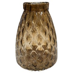 Textured Amber Glass Vase