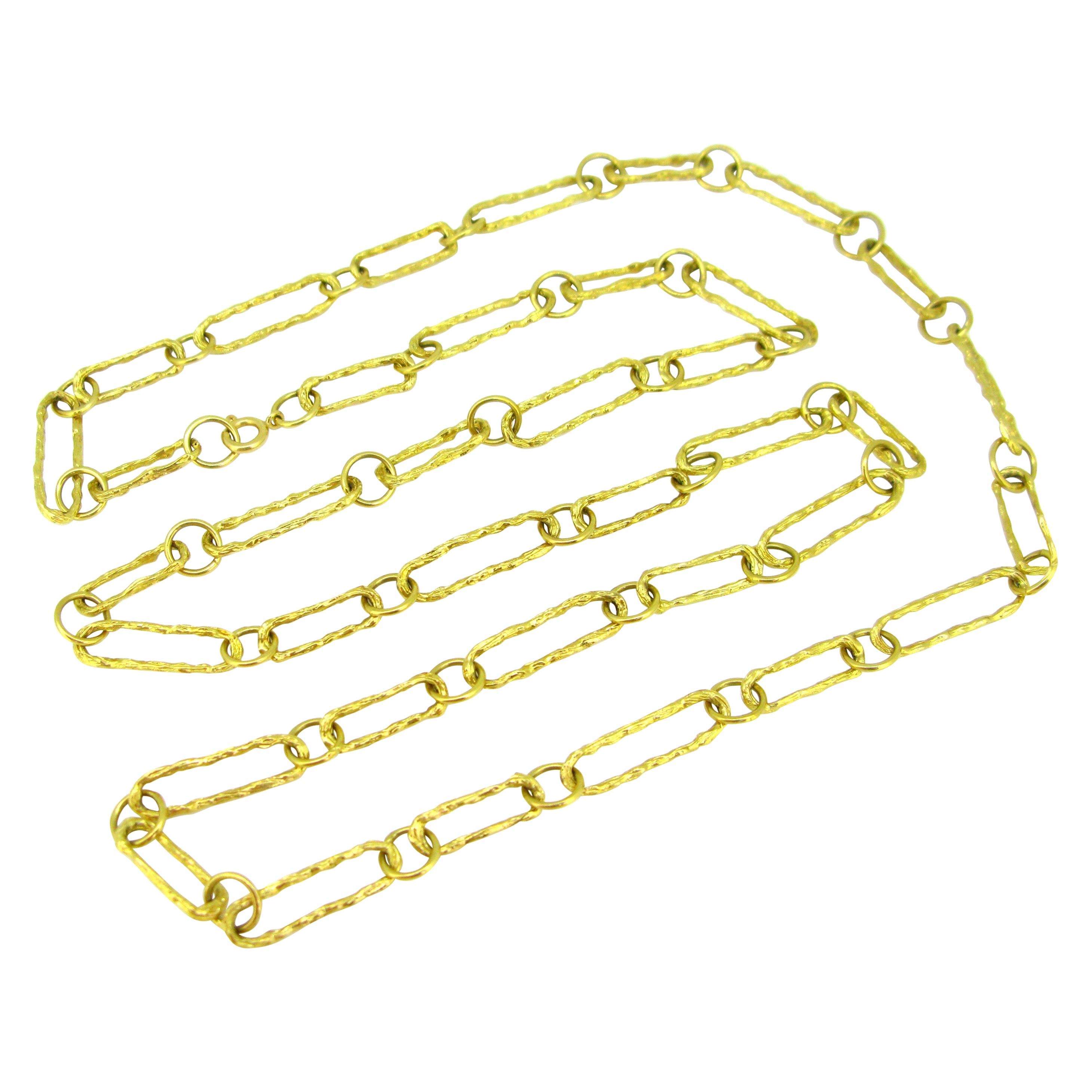 Chaîne collier à maillons texturés et circulaires