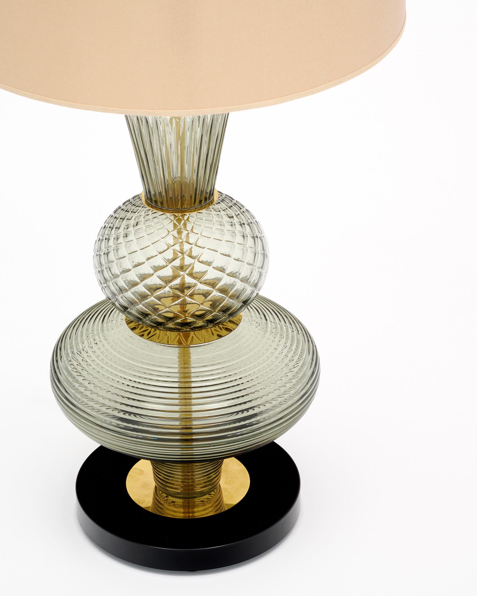 Italiano Lampade in vetro di Murano con texture e fumè in vendita