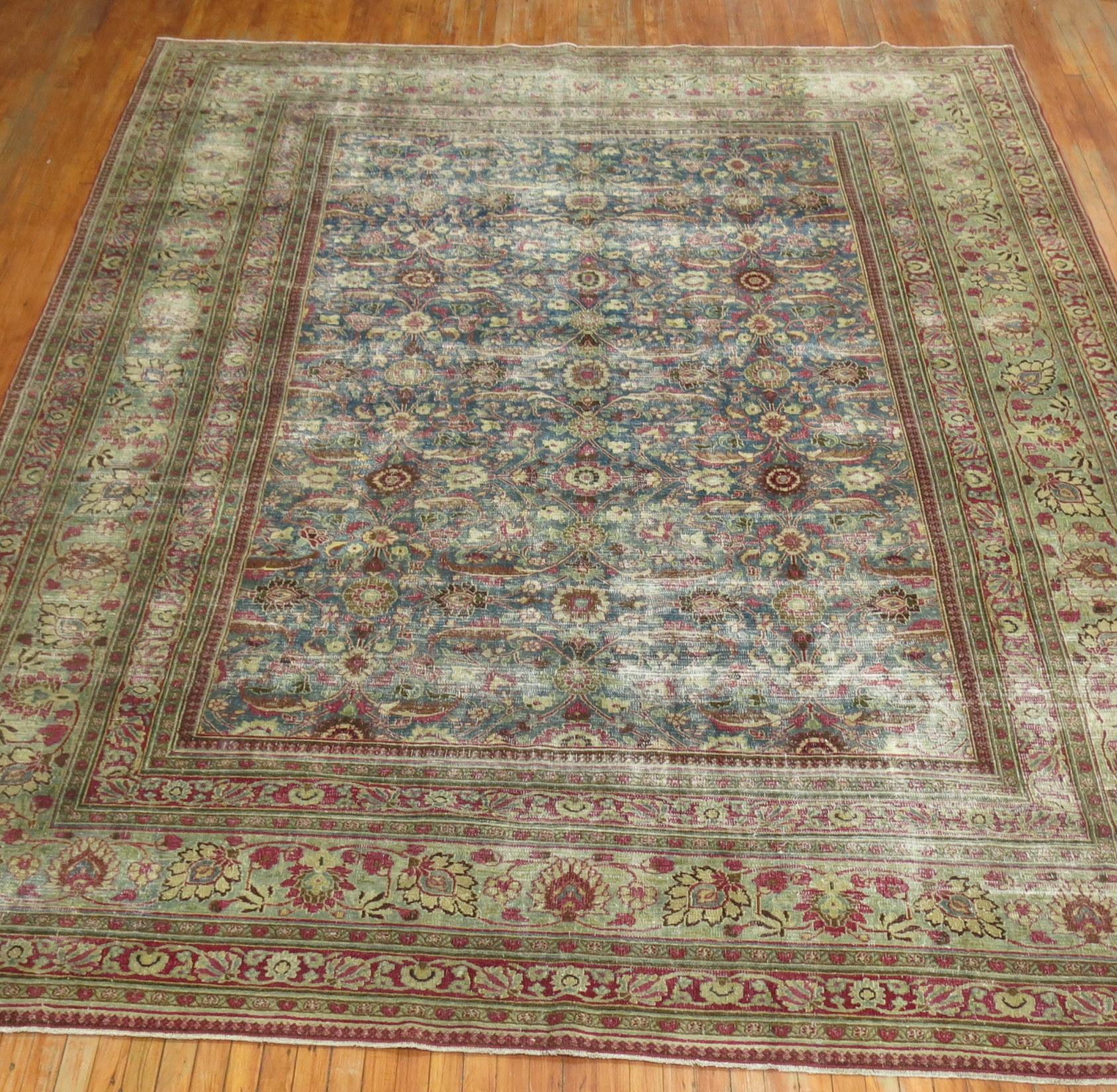 Textured Antique Persian Room Size Rug For Sale 3