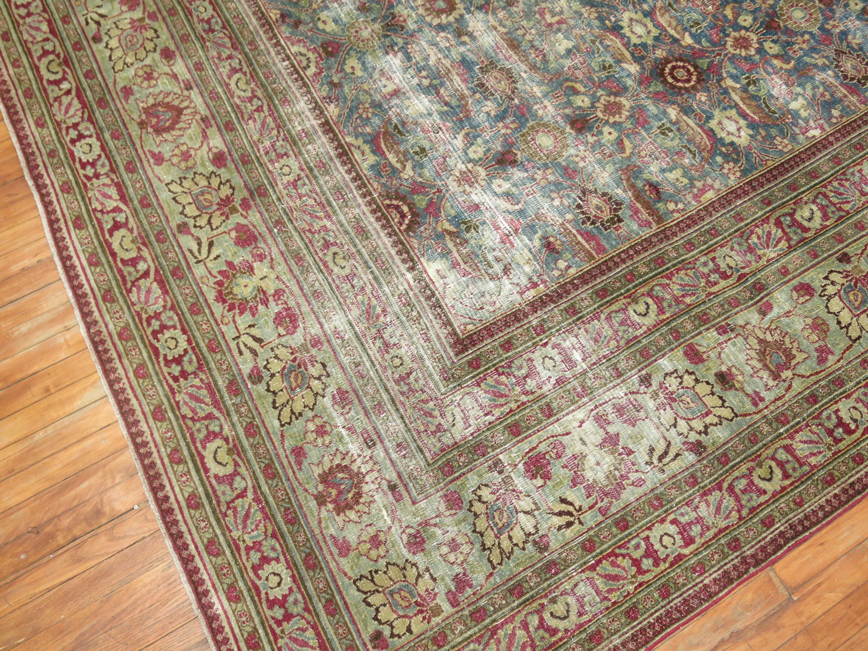 Malayer Textured Antique Persian Room Size Rug For Sale