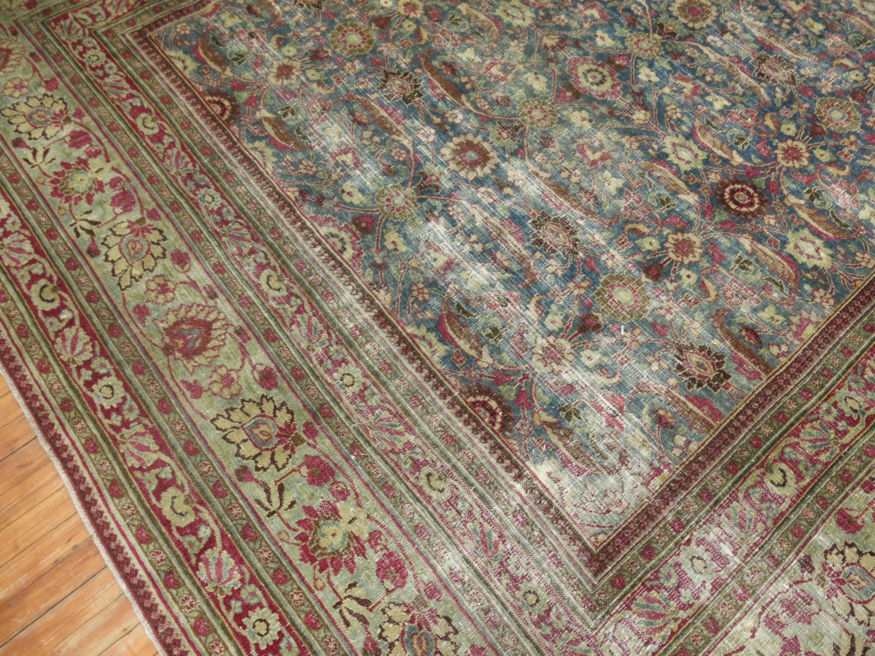 Textured Antique Persian Room Size Rug For Sale 2