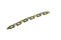 Textured Basketweave Diamond 18 Karat Link Bracelet