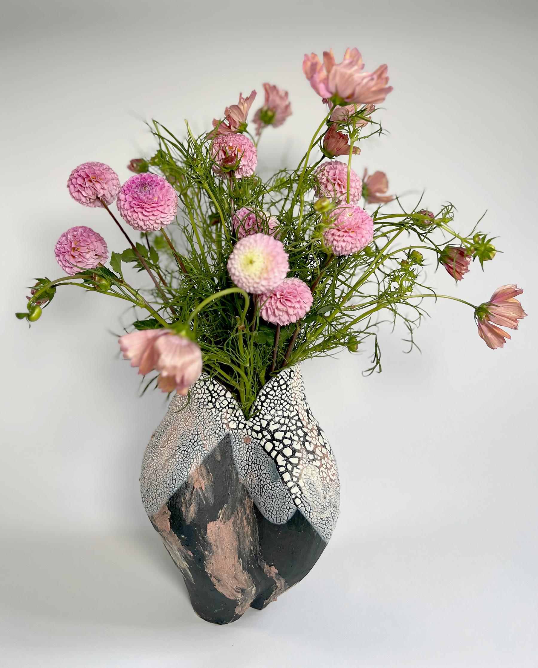 This new collection features the technique of layering colored clay onto vessels, a process that feels much like painting on a canvas. It’s been an exciting and deeply personal journey, where letting go of precision has allowed me to fully embrace